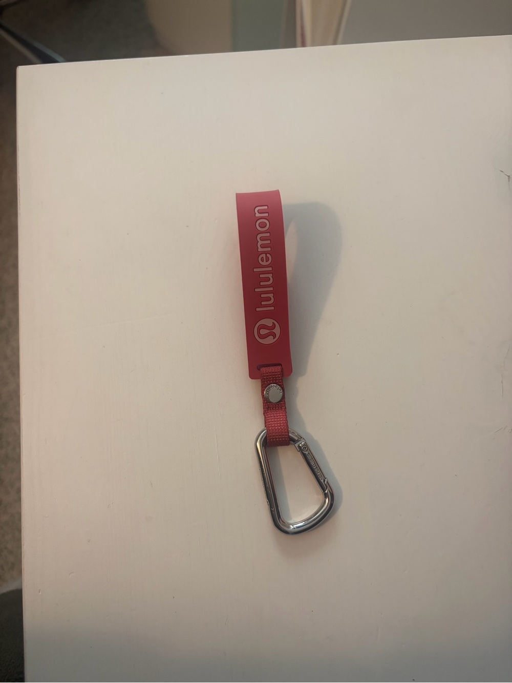 Lululemon Red Silicone Keychain with Carabiner